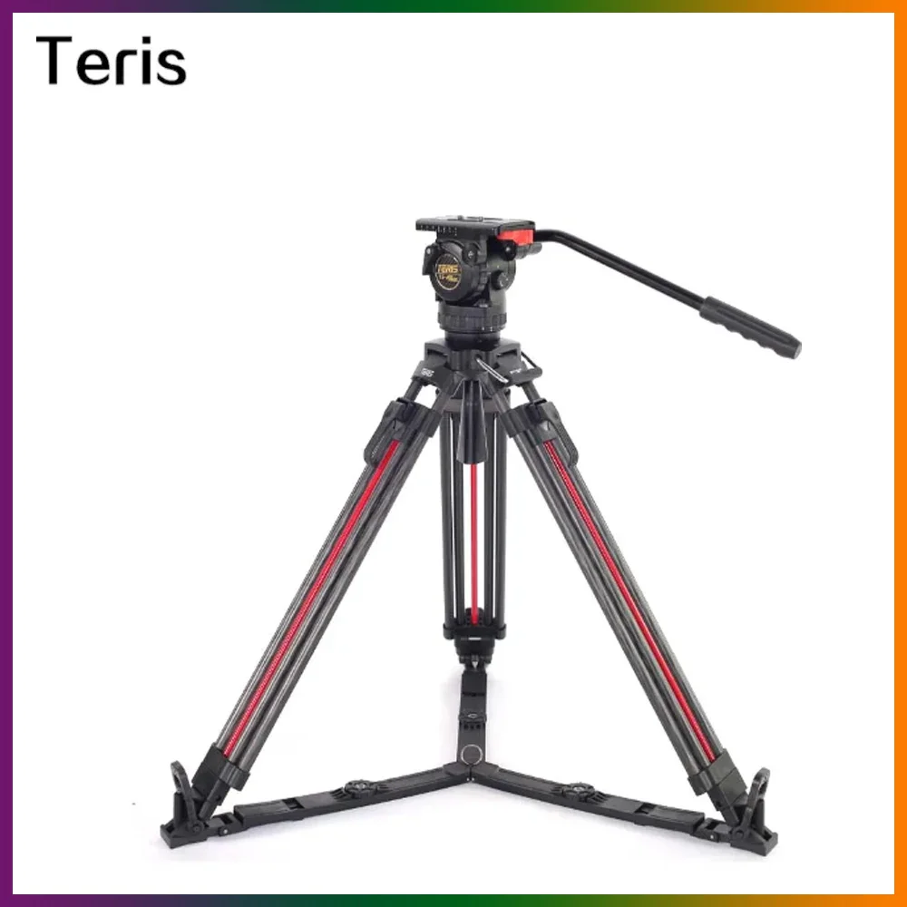 TERIS TSN6CF-Q PLUS Carbon Fiber Camera Tripod Kit with Fluid Head Load 7 KG DSLR