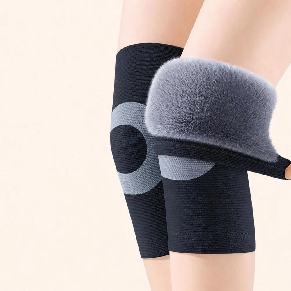 Daily Warm Thickened Knee Pads Elastic Windproof Elderly Leg Sleeve Plus Velvet Durable Knee Warmers Running