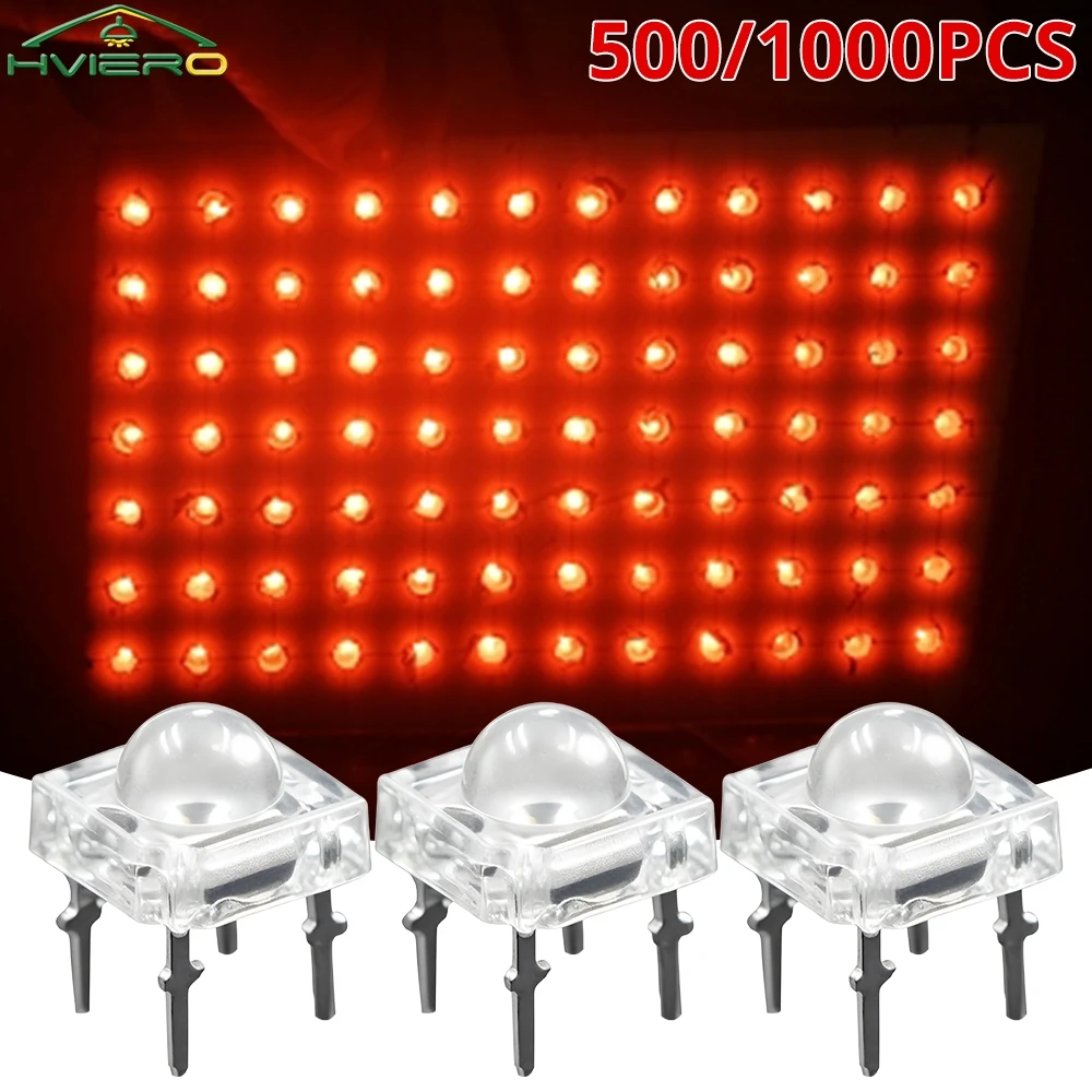 500/1000Pcs Halloween Decore 5mm Piranha Diode Led Bulbs Dome Flux Water Clear Lamp Bead DIY Emitting Holiday Party Light