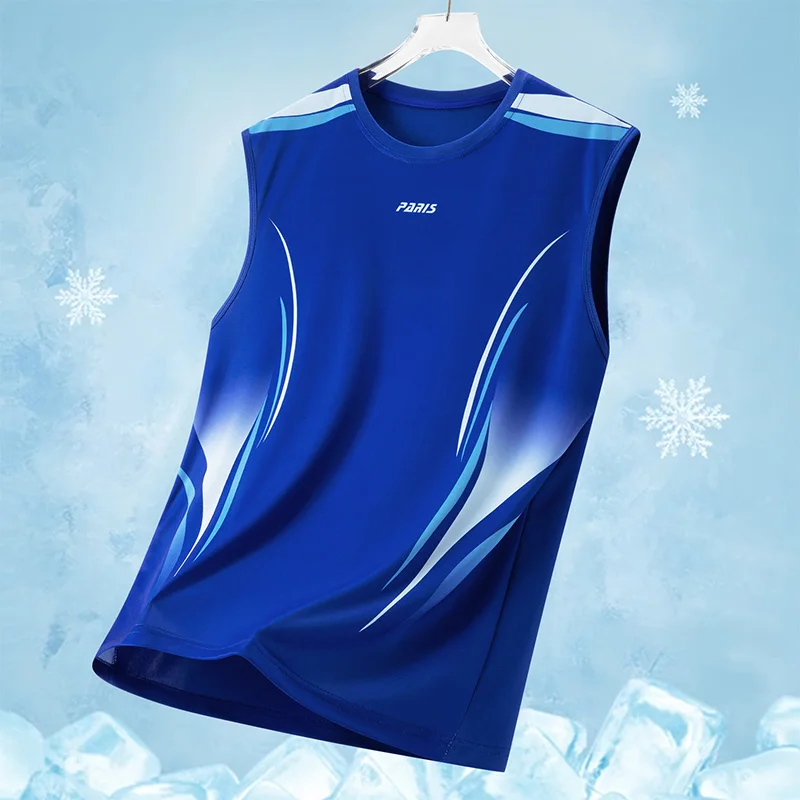 Men Gradient Print Sleeveless Basketball Jersey Quick Dry Breathable Gym Workout Tank Tops Sports Running Fitness Vest