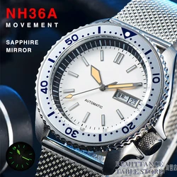 SKX007 NH36 Automatic Mechanical Watch Sapphire Mirror Waterproof Stainless Steel Diving Luxury Watch Men