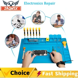 1pc 10 Style ESD Heat Insulation Soldering Resistance High Temperature Insulation Pad with Magnet Silicone Welding Working Mat