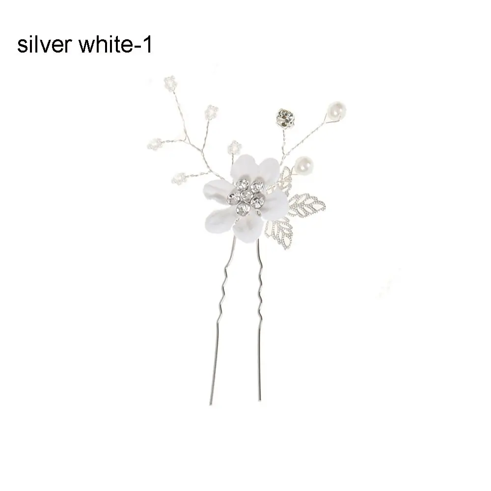 

Romantic Bride Hair Jewelry Wedding Leaves Tiara Hair Combs Flower Hair Pin Bridal Clips Blue White