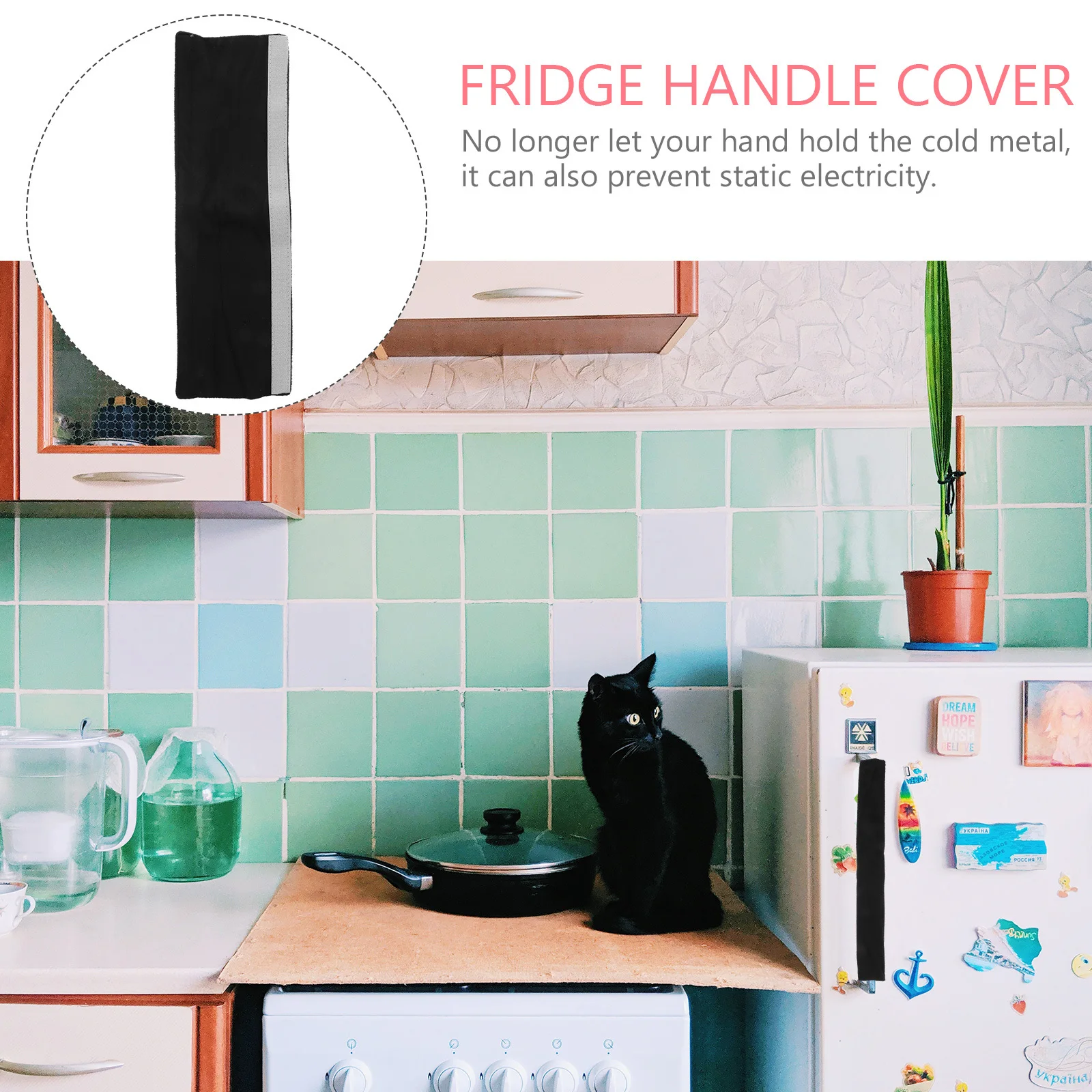 

2Pcs Refrigerator Handle Covers Design Washable Stain Resistant Fridge Door Handle Protector for Kitchen