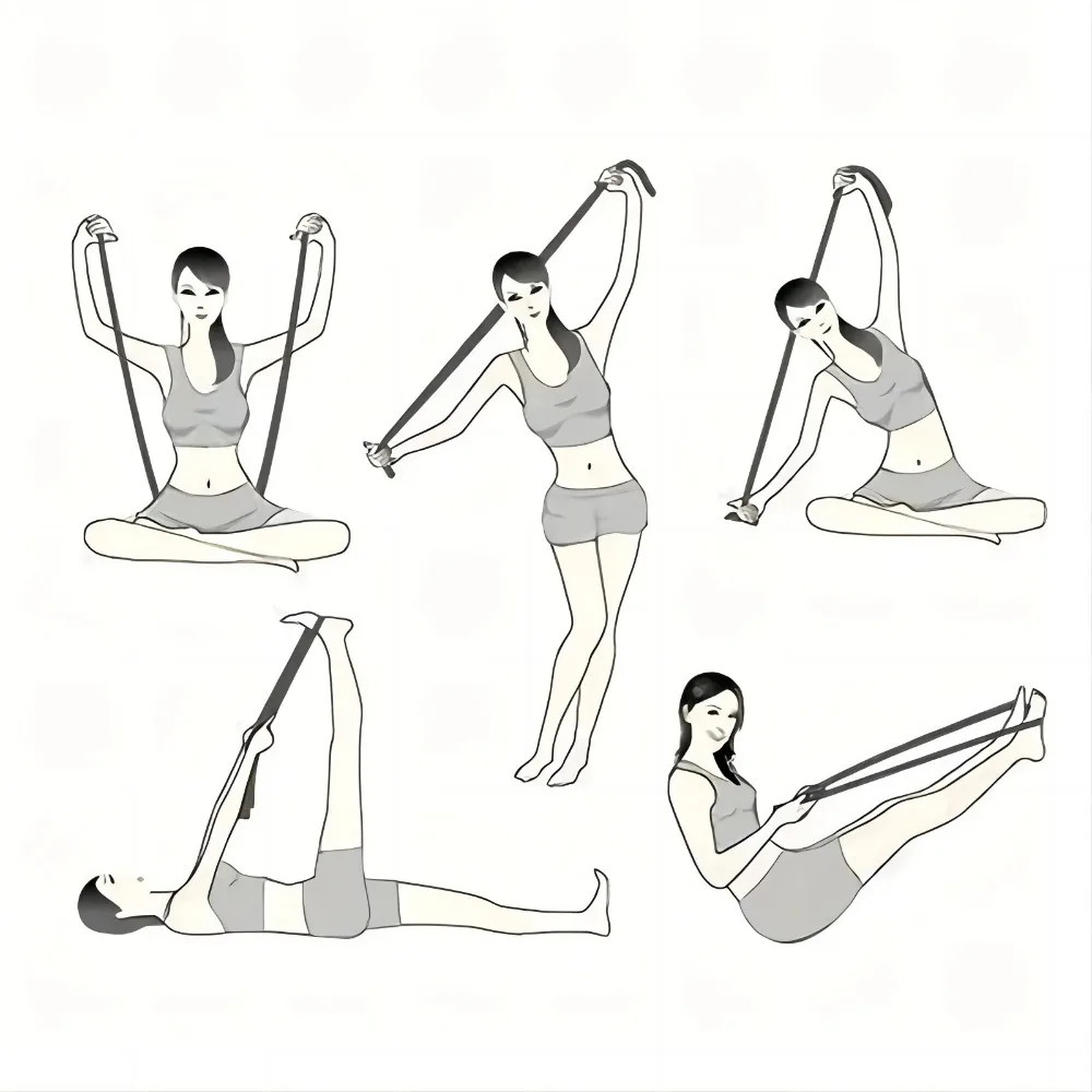 دائم 8 أقسام اليوغا تمتد حزام مرونة الرقمية اليوغا سحب حزام الرقص المقاومة العصابات