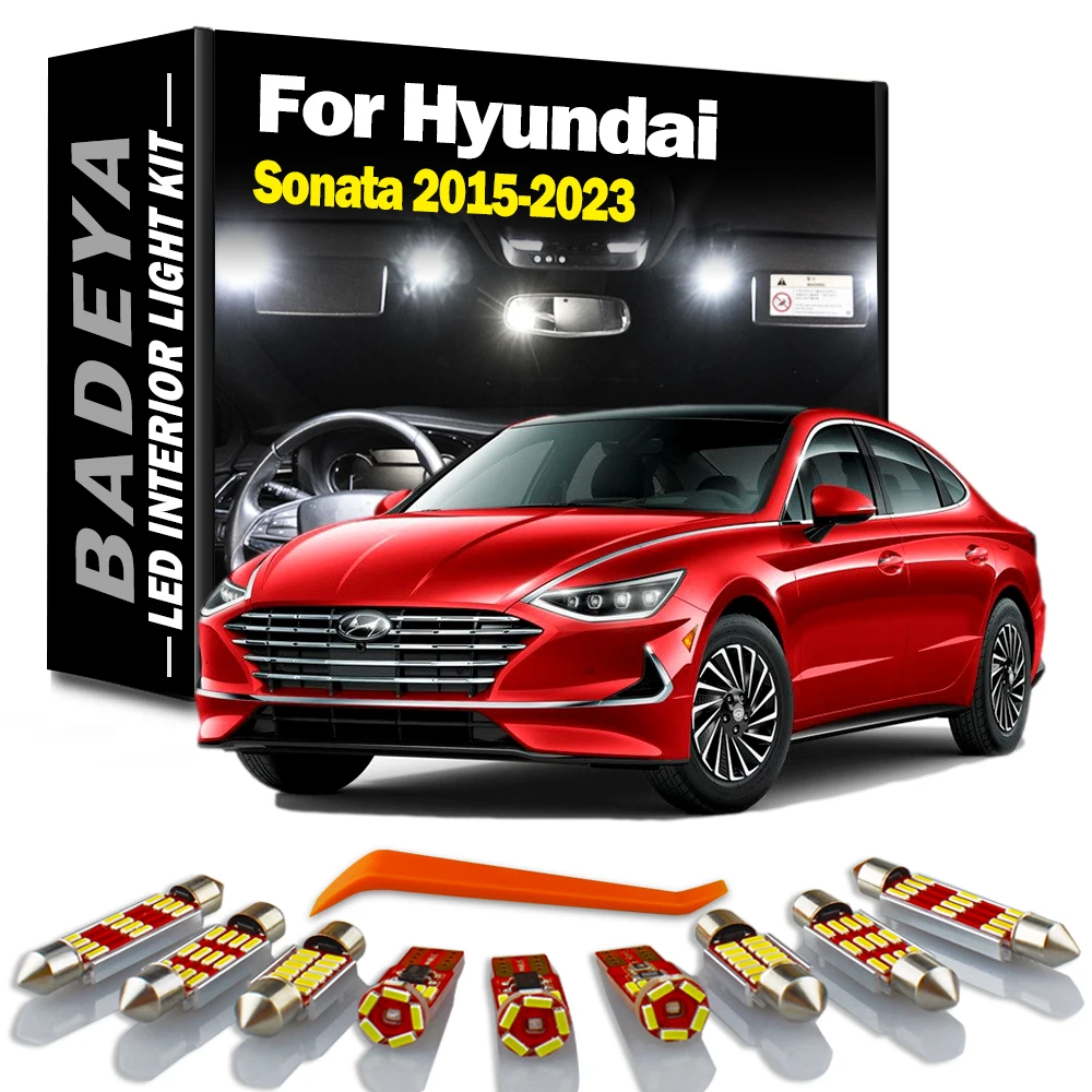 BADEYA 13Pcs LED Interior Dome Map Trunk Light Kit For Hyundai Sonata 2015 2016 2017 2018 2019 2020 2021 2022 2023 Reading Bulbs