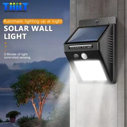 Lâmpada de parede solar LED com sensores de movimento PIR, luz impermeável, iluminação exterior, decoração do pátio, jardim, cerca, Path Lights, moderno