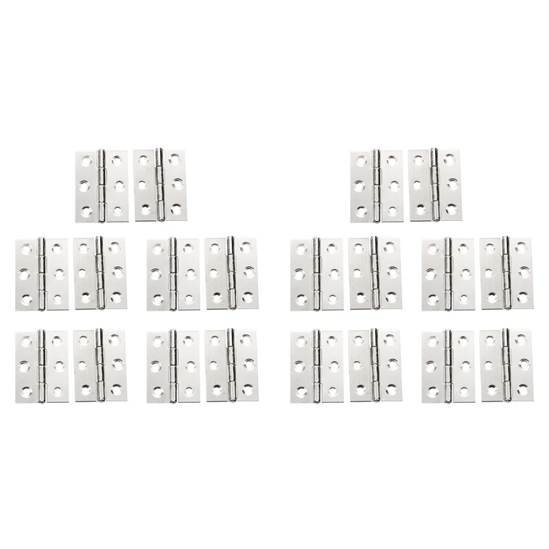 

【NEW】20Pcs Stainless Steel 2 Inch 4.4X3.1Cm Cabinet Door Hinges Hardware