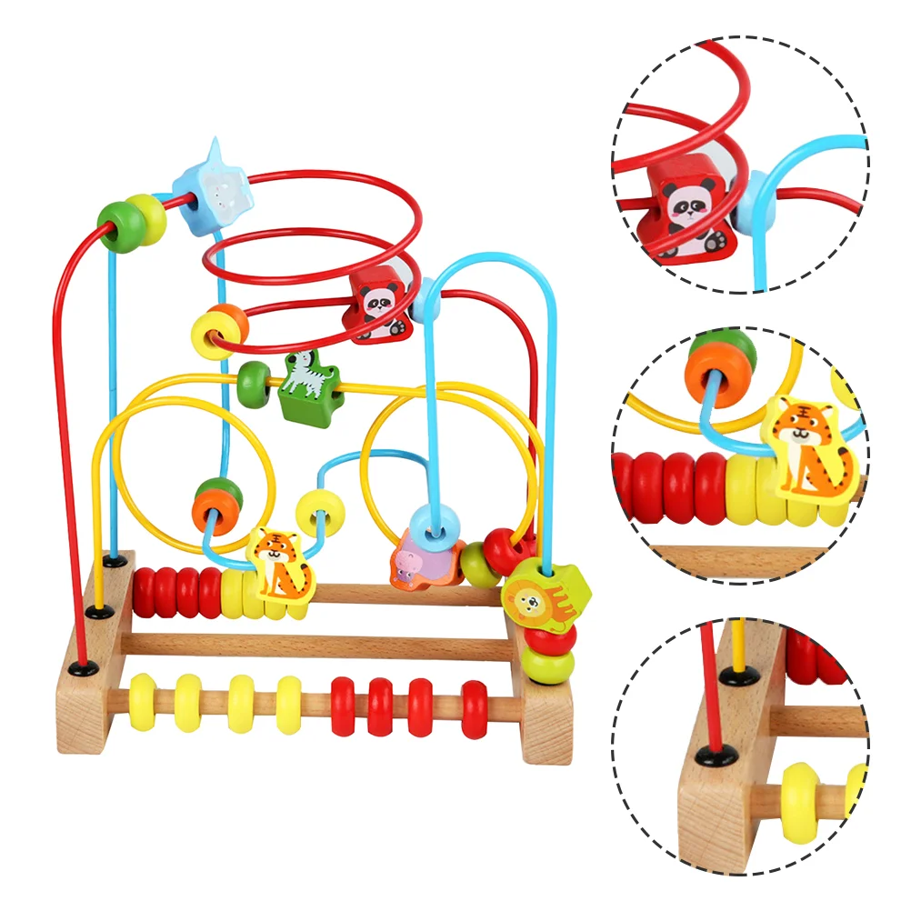 Labyrinthe rond en perles, sous-verre, jouet de comptage, jouets d'apprentissage, boulier d'activité en bois, polyvalent