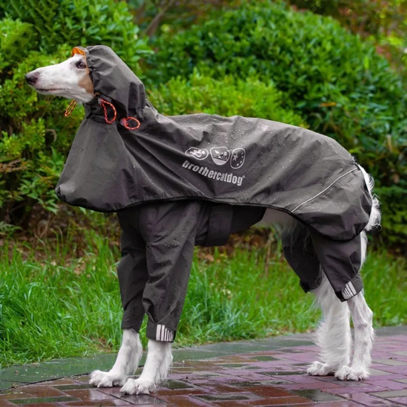 

Adjustable Dog Raincoat Waterproof Hood Full Coverage Puppy Conjoined Hat Pet Clothes Medium Big Dogs Luxury Raincoats for Rain