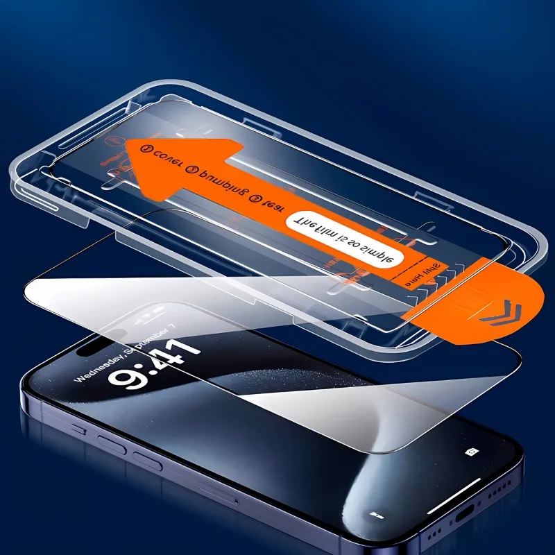 3 قطعة واقي للشاشة من الزجاج المقسى لهاتف آيفون 17 16 15 14 Pro Max 13 12 11 Pro Mini XR XS Max طبقة زجاجية لتطبيق بنقرة واحدة #3