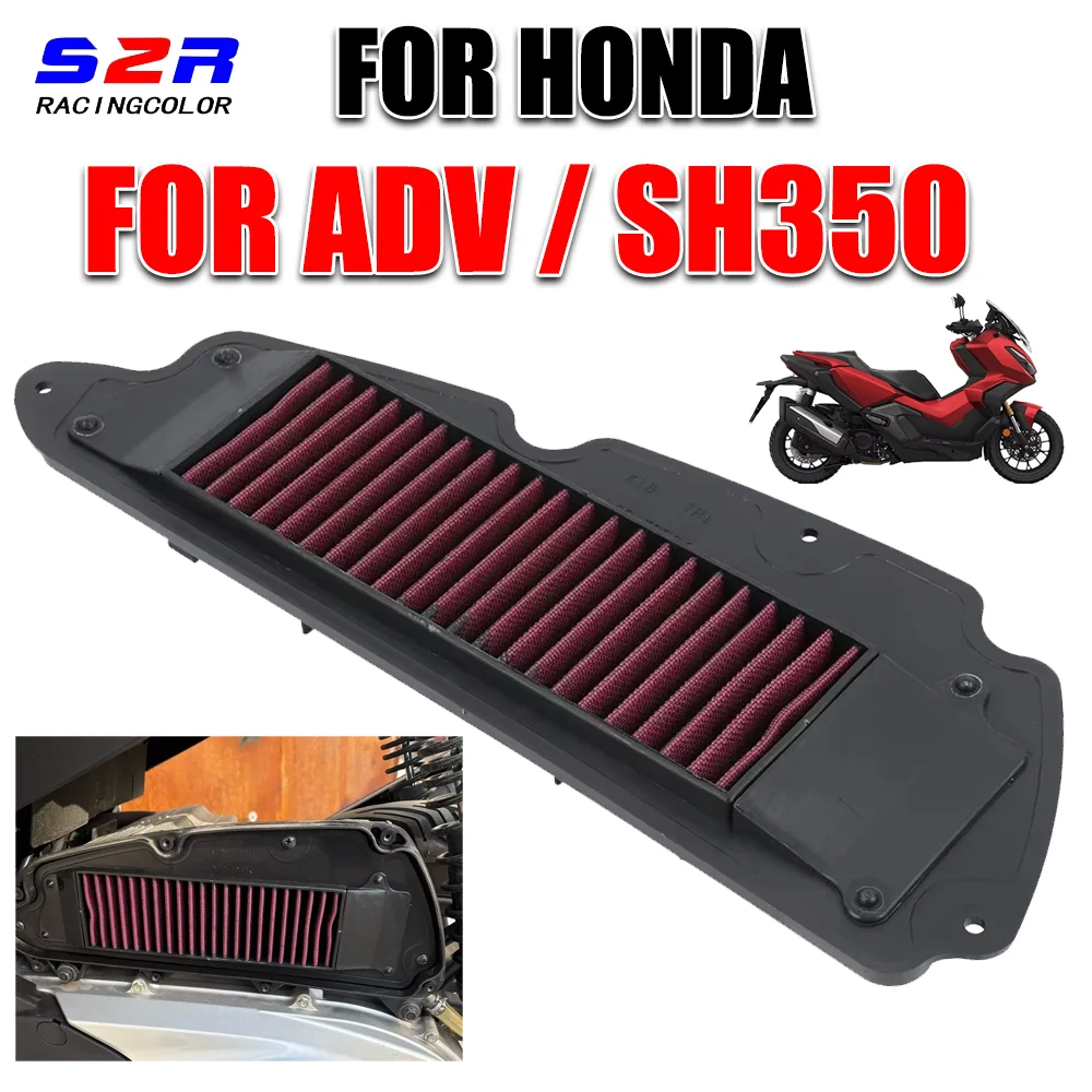 Para Honda ADV350 ADV 350 2021 - 2025 2024 SH350 SH 350 filtro de aire de alto flujo para motocicleta elemento filtrante de entrada lavable reutilizable