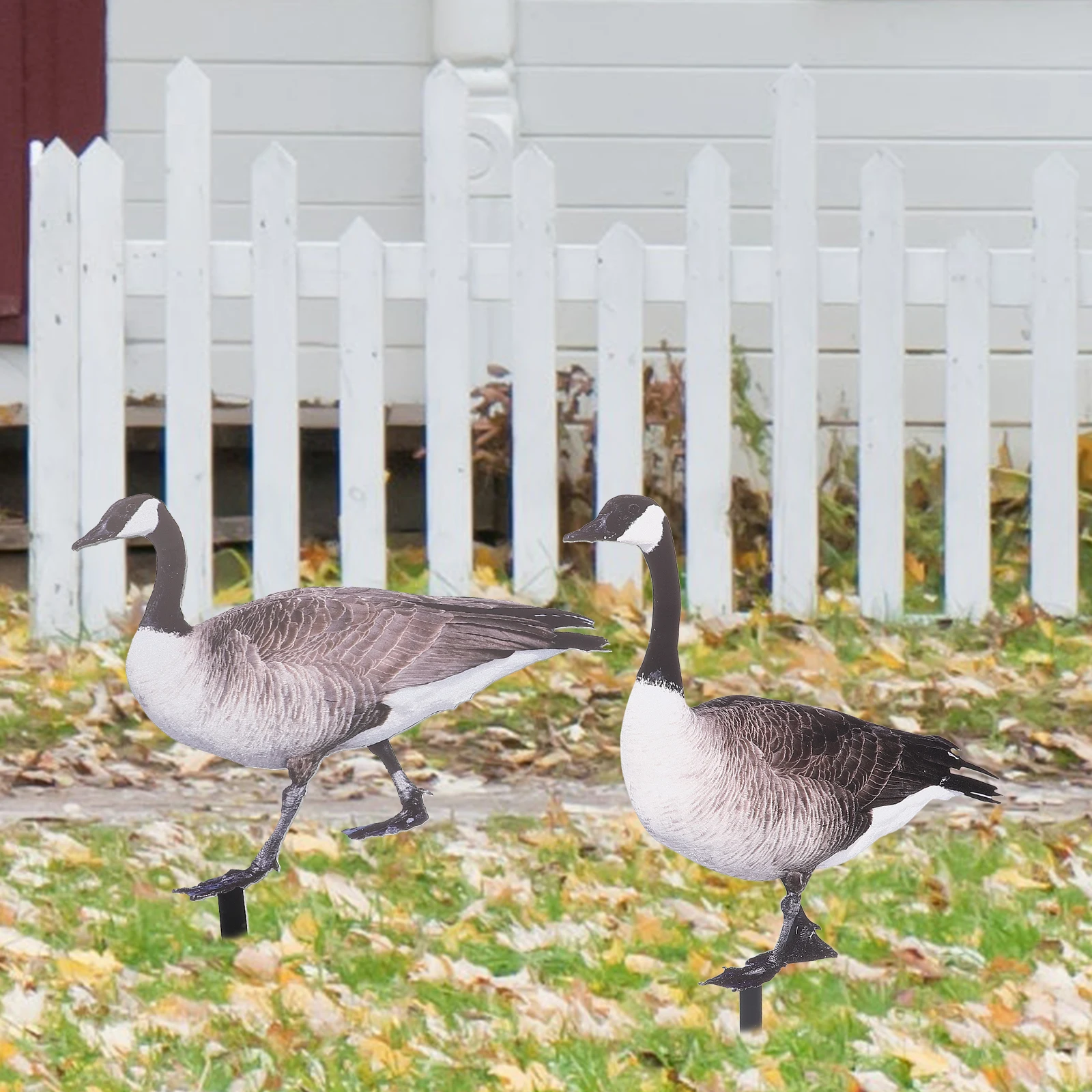 

2pcs Garden Decoration Duck Stakes Acrylic Yard Ornaments Double Sided Animal for Outdoor Decor