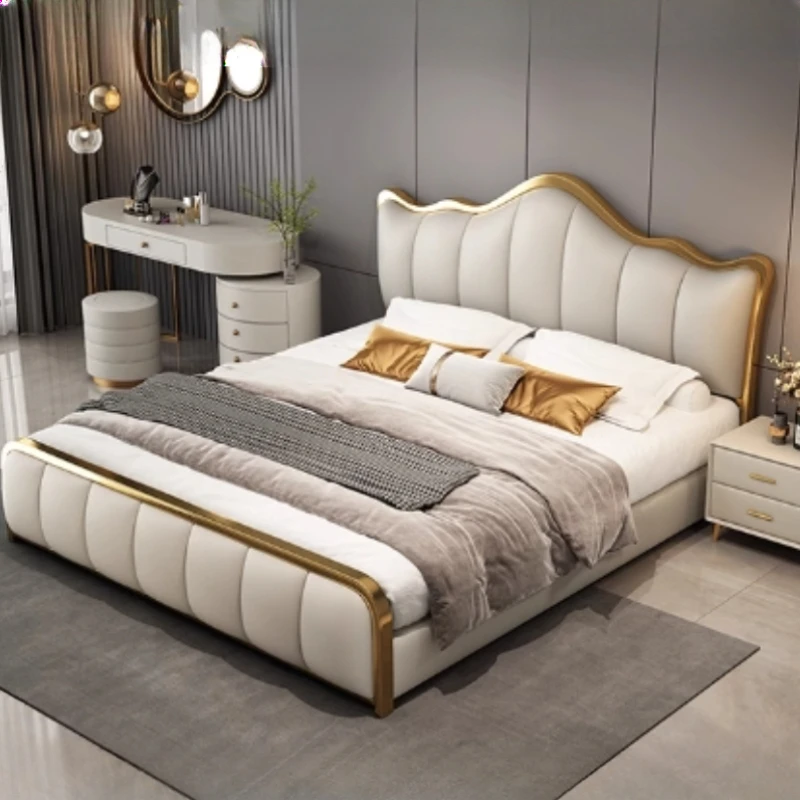 

Luxury Wooden Double Bed King Size European Nordic King Size Frame Double Bed Hotel Modern Letto Matrimoniale Bedroom Furniture