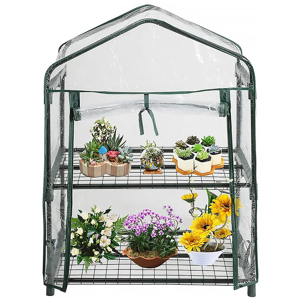 100% Waterproof Greenhouse Cover Replacement Mini Garden Plants Warm Room Pvc Cover Anti-uv Windproof Cover without Frame