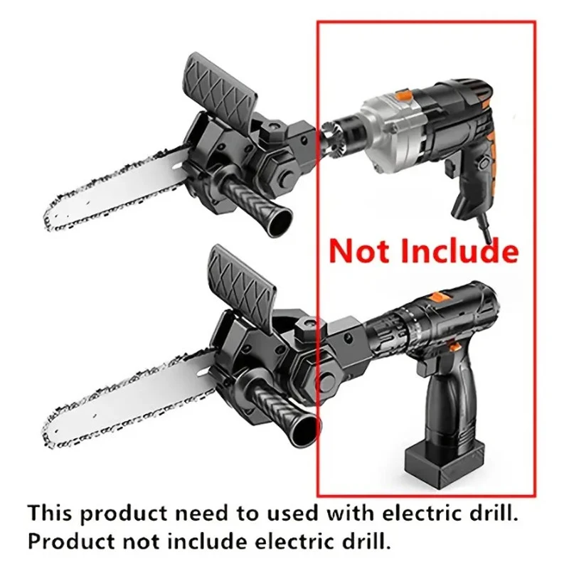 4/6 Inch Mini Chainsaw Adapter For Electric Tools Portable Handheld Small Chainsaw Attachment For Gardening Branch Wood Cutter