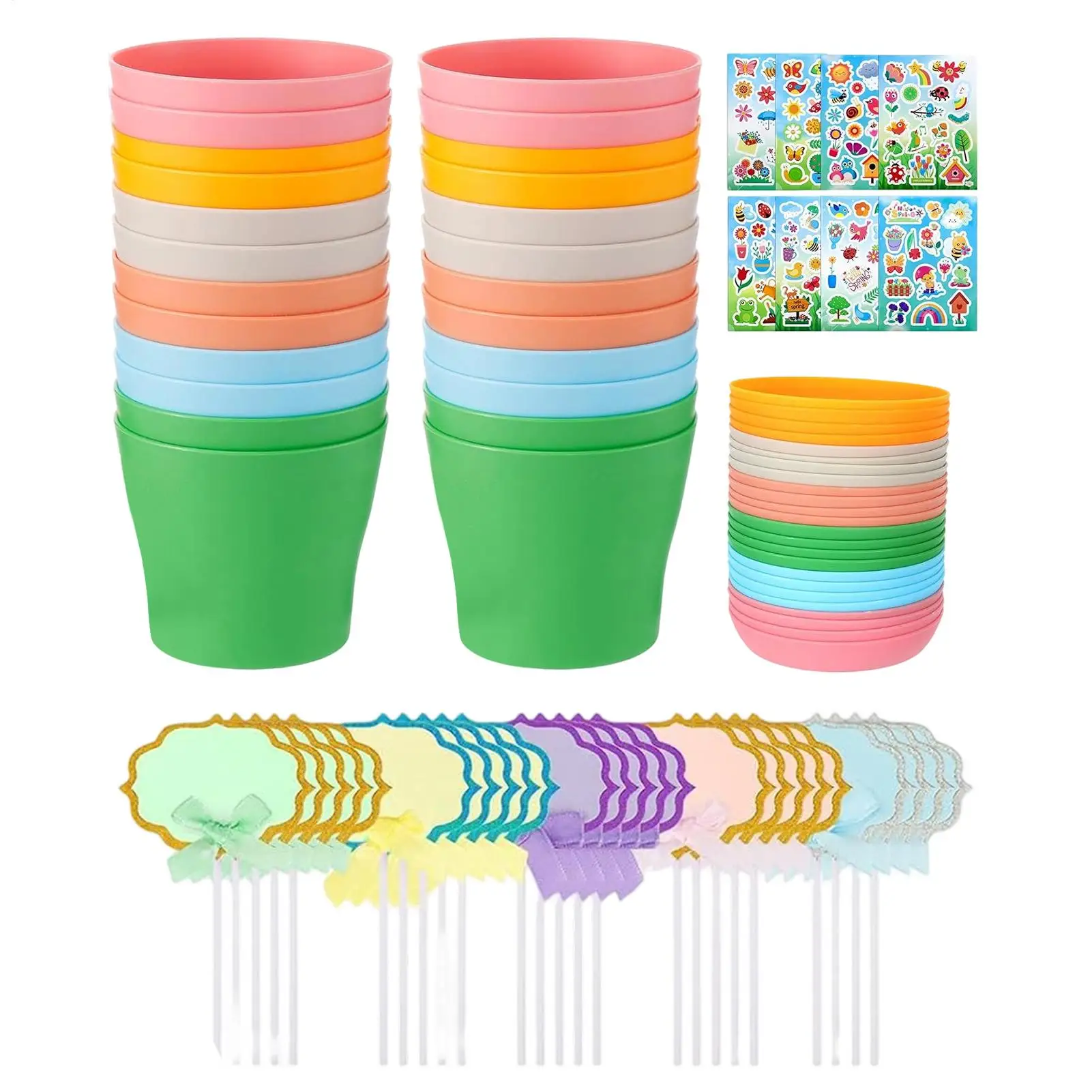 spring-kids-crafts-educational-colorful-diy-party-favors-kids-gardening-stickers-craft-kits-for-kids-aged-4-handmade-crafts-home