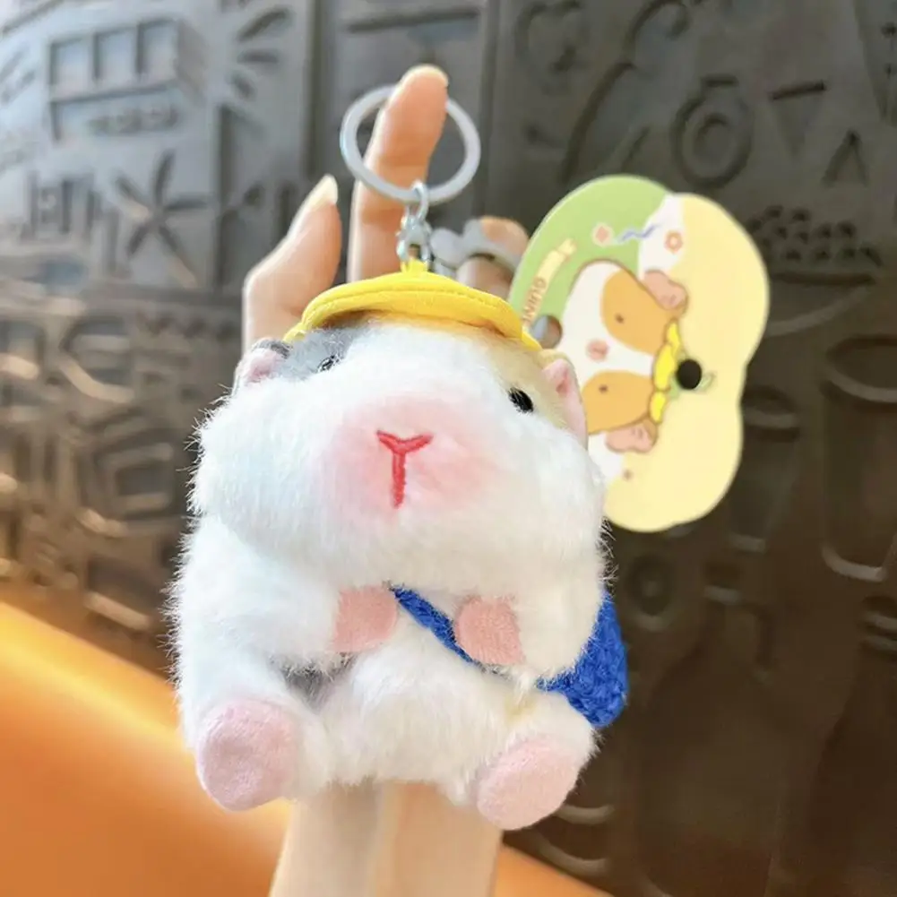 Loss Keychain Cartoon Dutch Pig Keychain Pendant Soft Velvet Touch Stress Relief Key Ring Backpack Hanging Decoration Accessory
