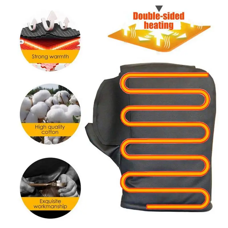 Heated Handlebar Muffs Waterproof Electric Heating Handle Windproof Motorcycle Handlebar Gloves Double Sided Heating Grip