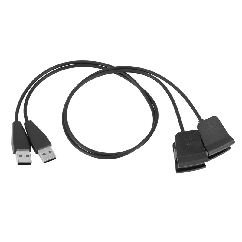 ABGI-4X لشاحن Fitbit Alta HR مع كابل شحن شاحن USB بزر إعادة الضبط لـ Fitbit Alta HR Fitness، أسود ((أسود))