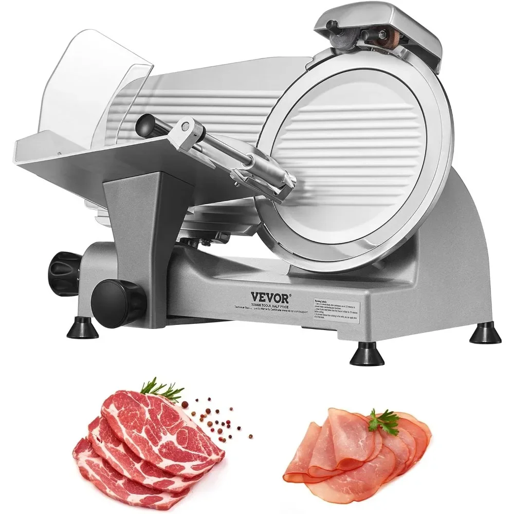 

Electric Deli Meat Slicer, 340W with 10-Inch Stainless Steel Blade and Integrated Sharpener, Adjustable Thickness 0-0.6 Inches