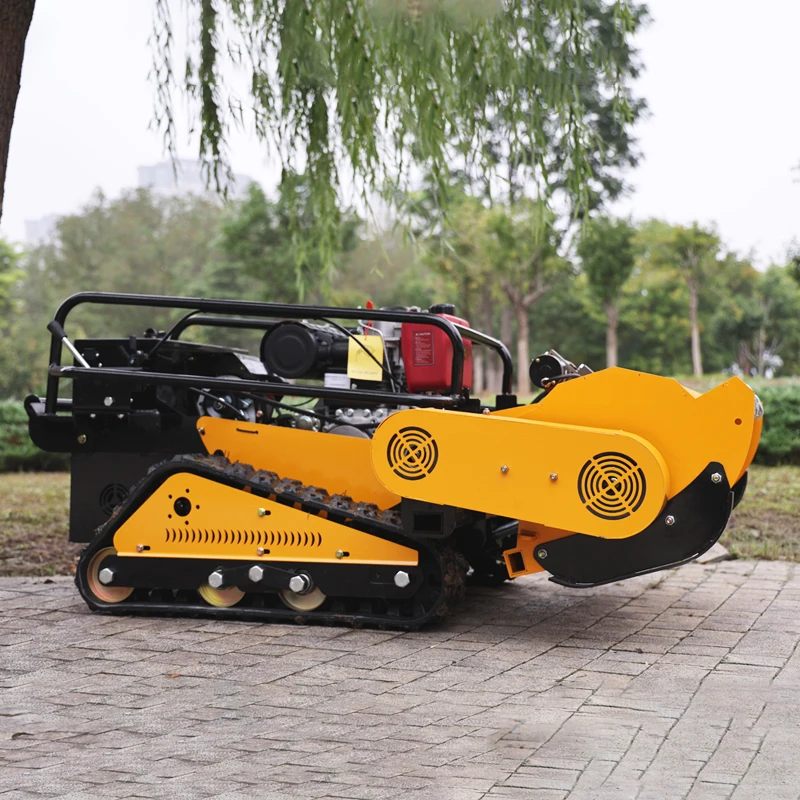 

Customized quality track type grass cutting machine, weed overgrown land grass remote control lawn mower