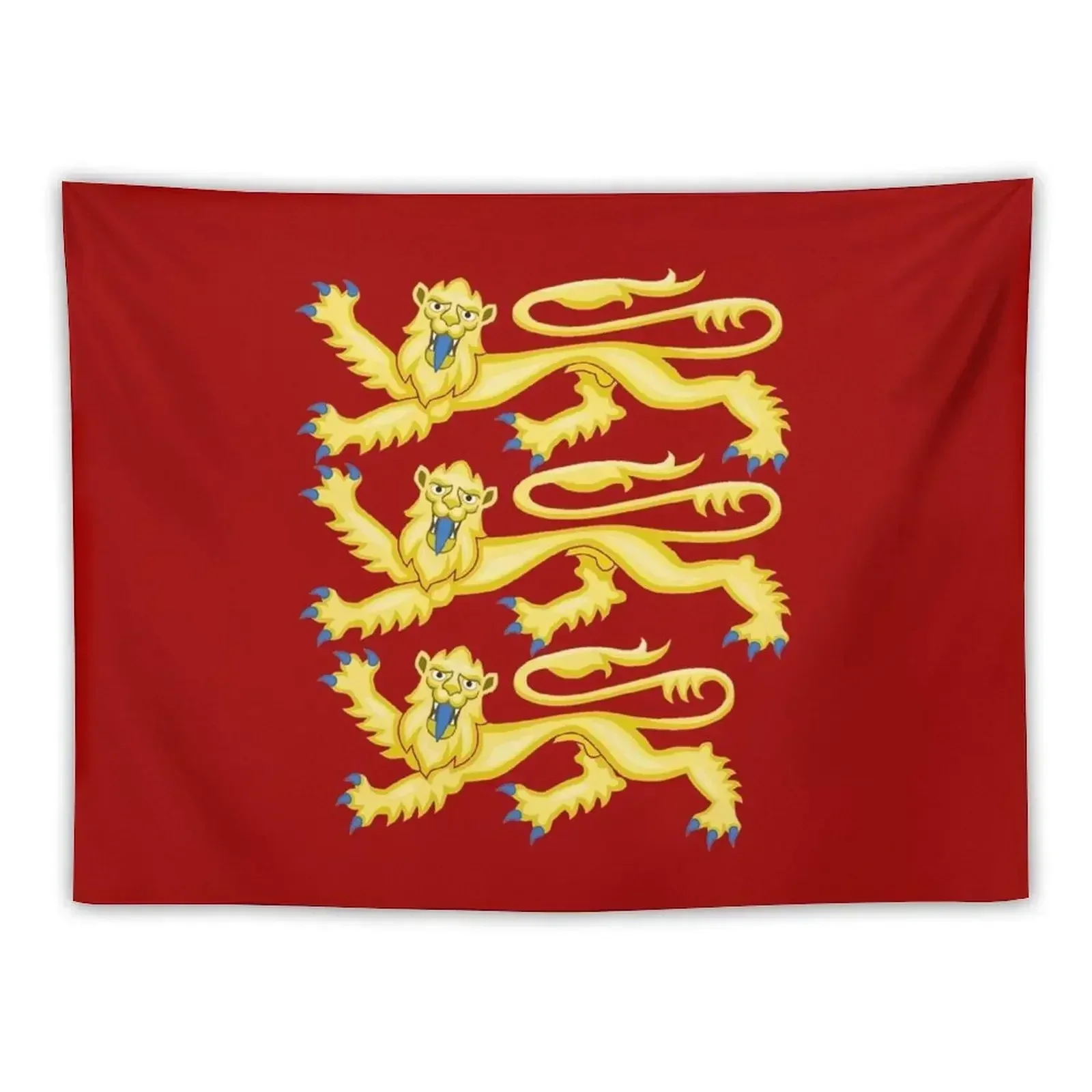 

English Lions from Coat of Arms Tapestry Outdoor Decor Room Decorating Aesthetic Tapestry