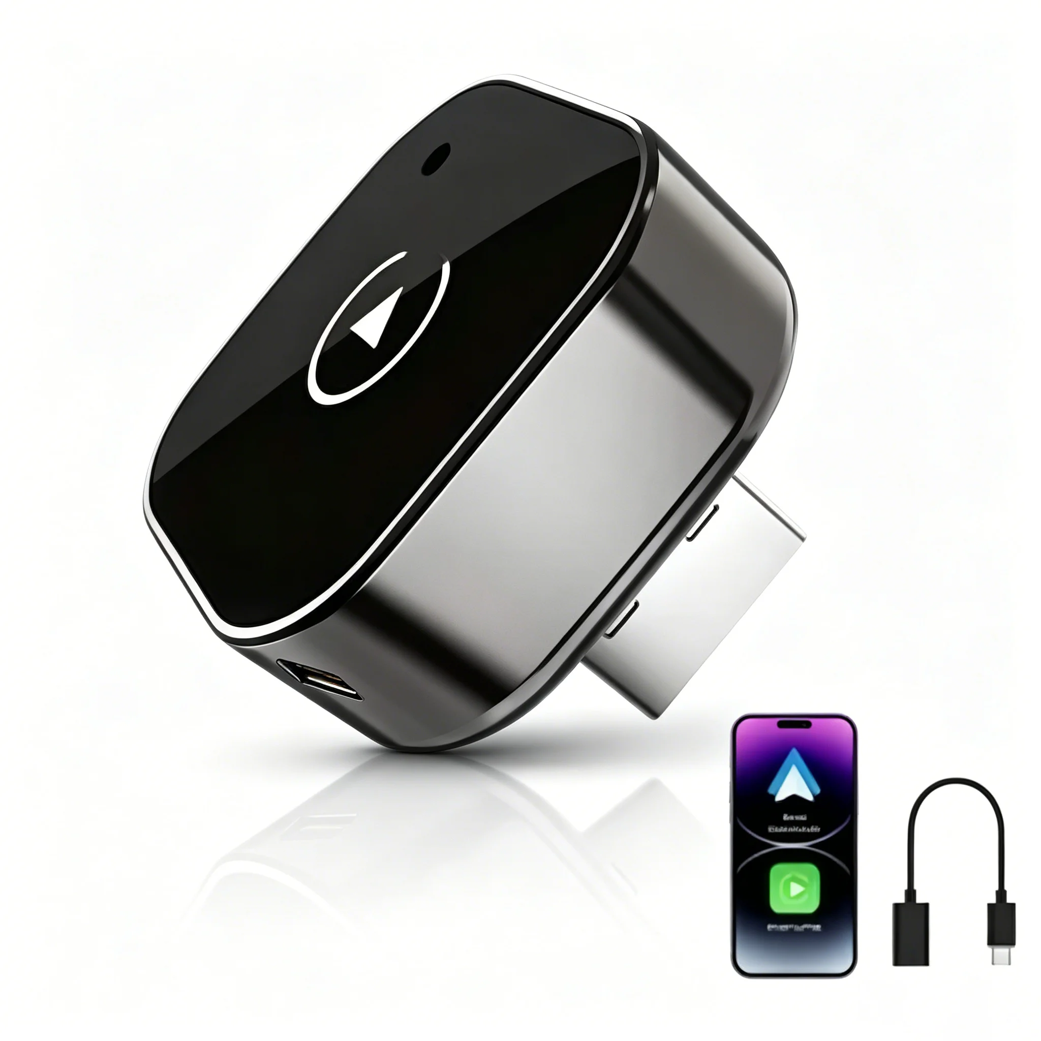 Nieuwe 2026 2-in-1 draadloze CarPlay adapter & draadloze Android Auto adapter, 5Ghz WiFi Type-C/USB Plug & Play CarPlay draadloos