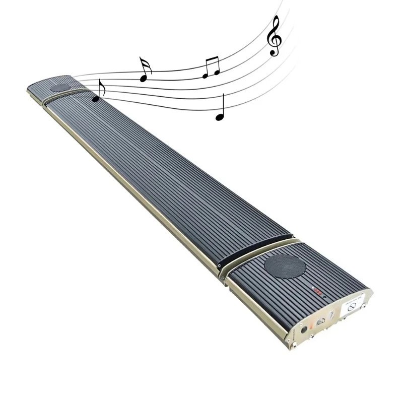 Newly designed fir room heater with dual music speakers for the media space room