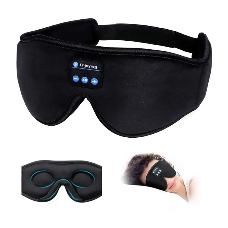 Bluetooth-slaaphoofdtelefoon 3D-oogmasker Draadloos luchtreizen Bluetooth 5.0-hoofdband Zacht elastisch Comfortabele muziekoortelefoon