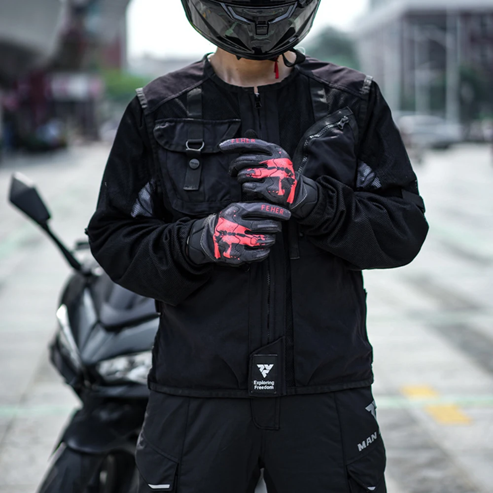 Sommer Motorrad Jacke Anti Drop männer Winddicht Motorrad Jacke Reflektierende Atmungsaktive Mesh Moto Reiten Jacke