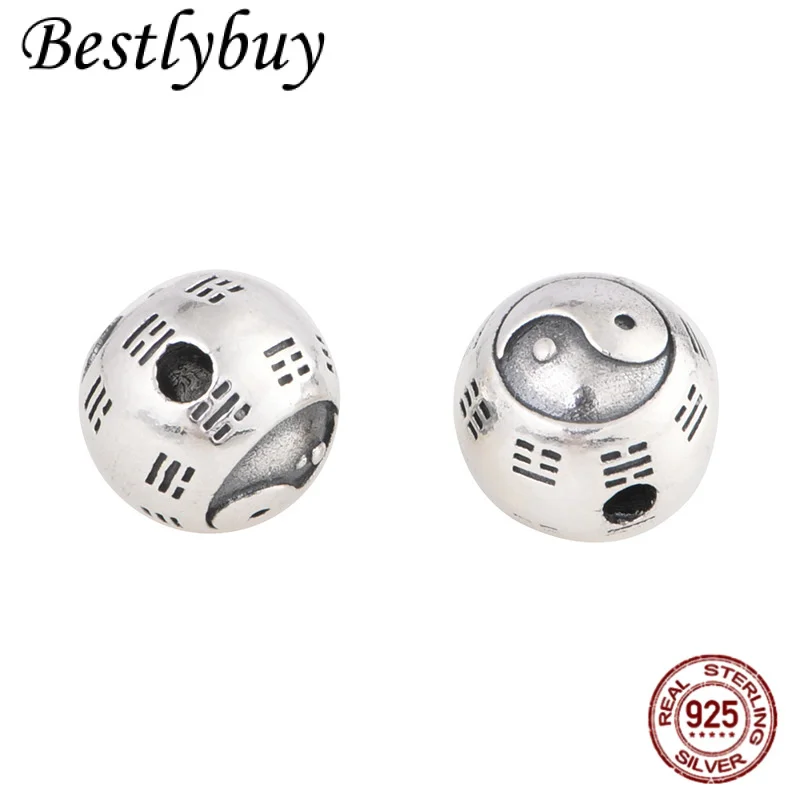 

990 футов серебро ретро Тай Чи Багуа круглый Шарм бусина ручной работы DIY ювелирные аксессуары