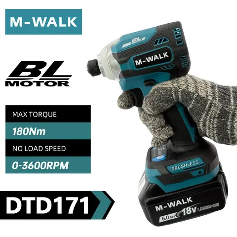 M-WALK DTD171 Borstlös Motor Slagskruvdragare Uppladdningsbar Borrmaskin Sladdlös Elektrisk Skruvdragare Elverktyg För Makita 18V Batteri 10 best sales drillpro kdw9422 - №3