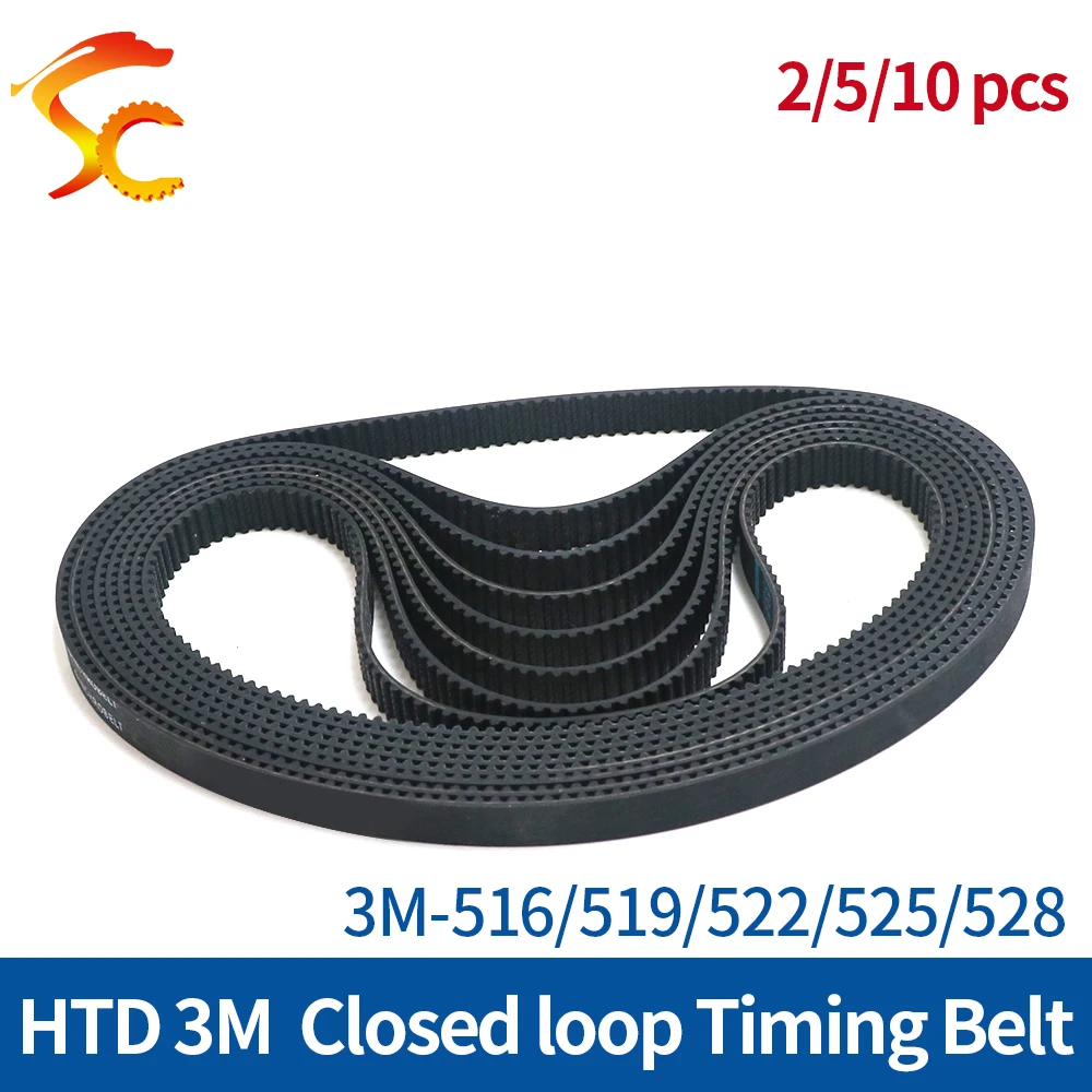 

ONEFIRE 3M Rubber Timing belt Circular Arc tooth 3M-516/519/522/525/528mm Width 6/10/15mm 3M Closed loop belt