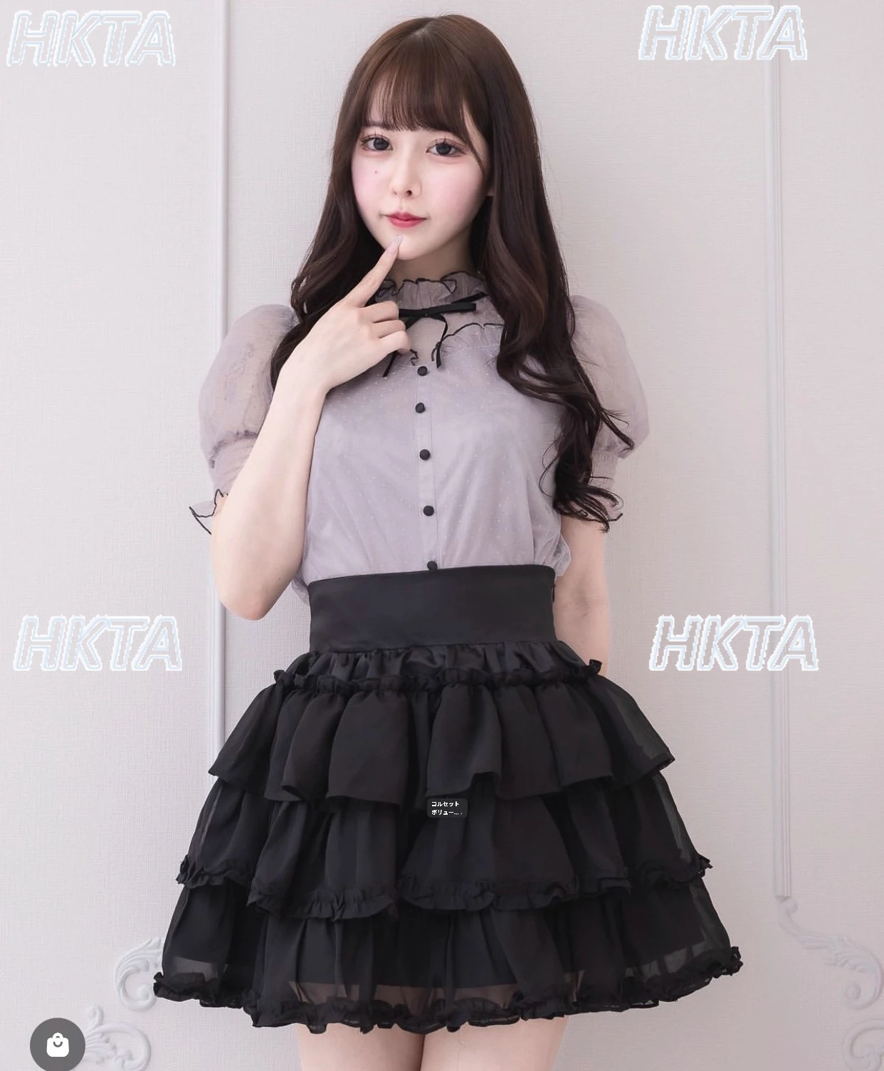 Style japonais doux et mignon été Tulle à volants bulle à manches courtes chemises femmes banlieue noir t-shirt haut pour dames