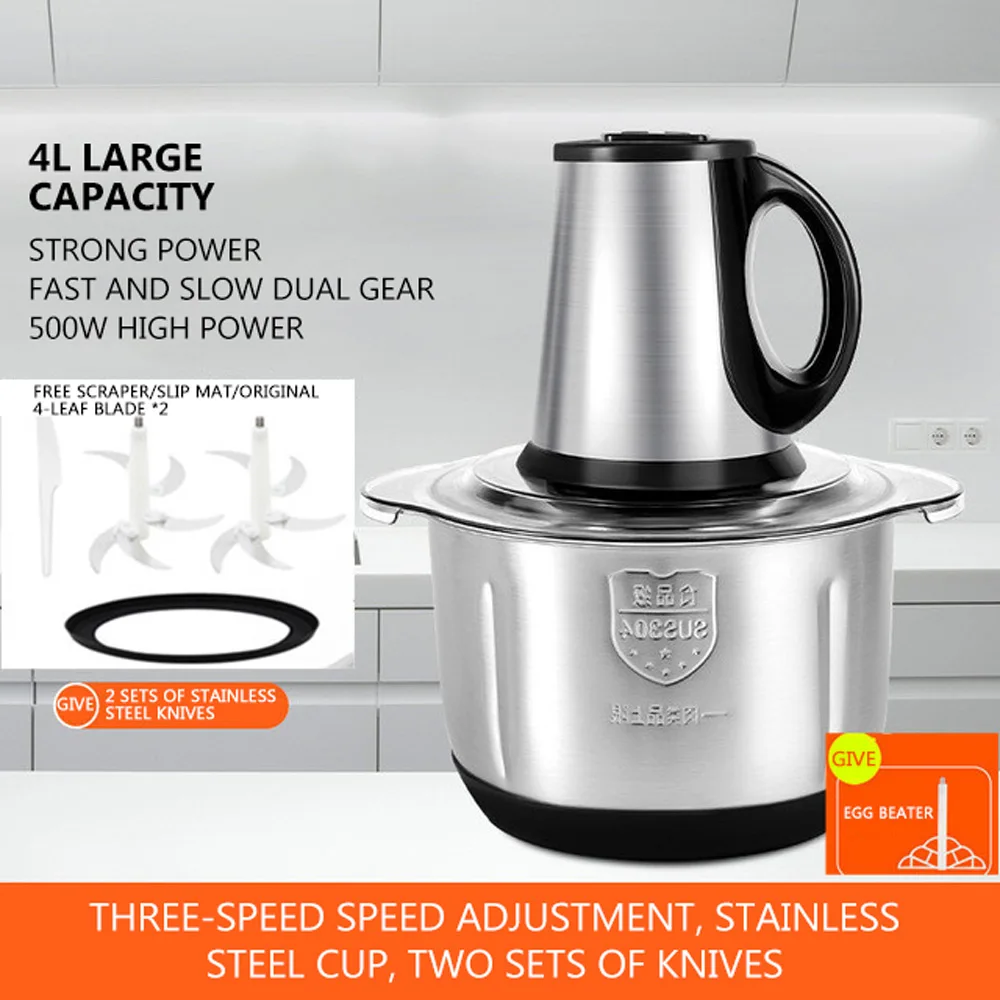 مفرمة اللحم الكهربائية المنزلية مفرمة اللحم من الفولاذ المقاوم للصدأ مفرمة اللحم تحريك حشو الفلفل منتج أغذية قطاعة اللحوم