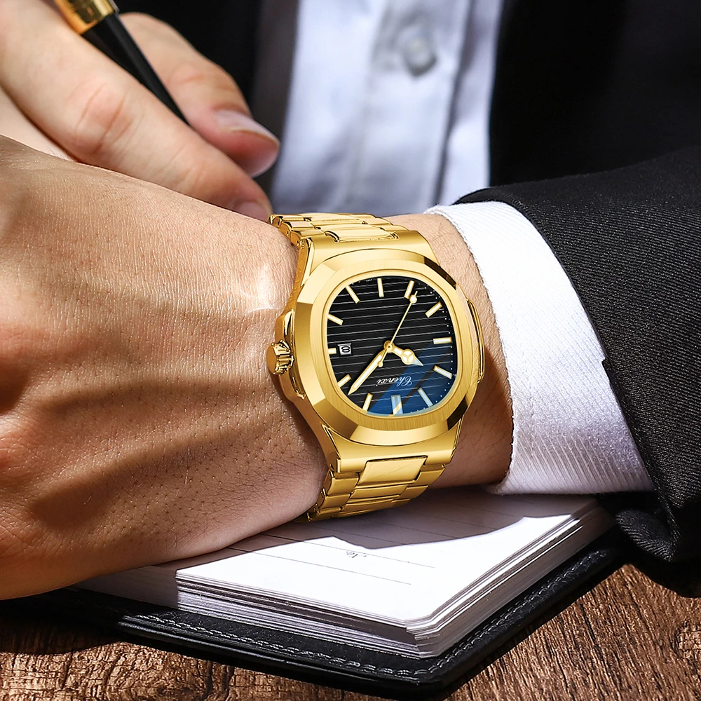 2023 New CHENXI Fashion Men Gold Stainless Steel Watch Luxury Business Casual  Waterproof Date Quartz Clock Relogios Masculino