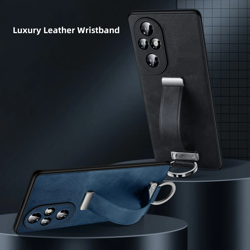 For Huawei Honor 200 Pro Case Luxury Leather Wristband Stand Cover For Honor 200 Pro 200Pro Shockproof Bumper Honor200Pro Funda