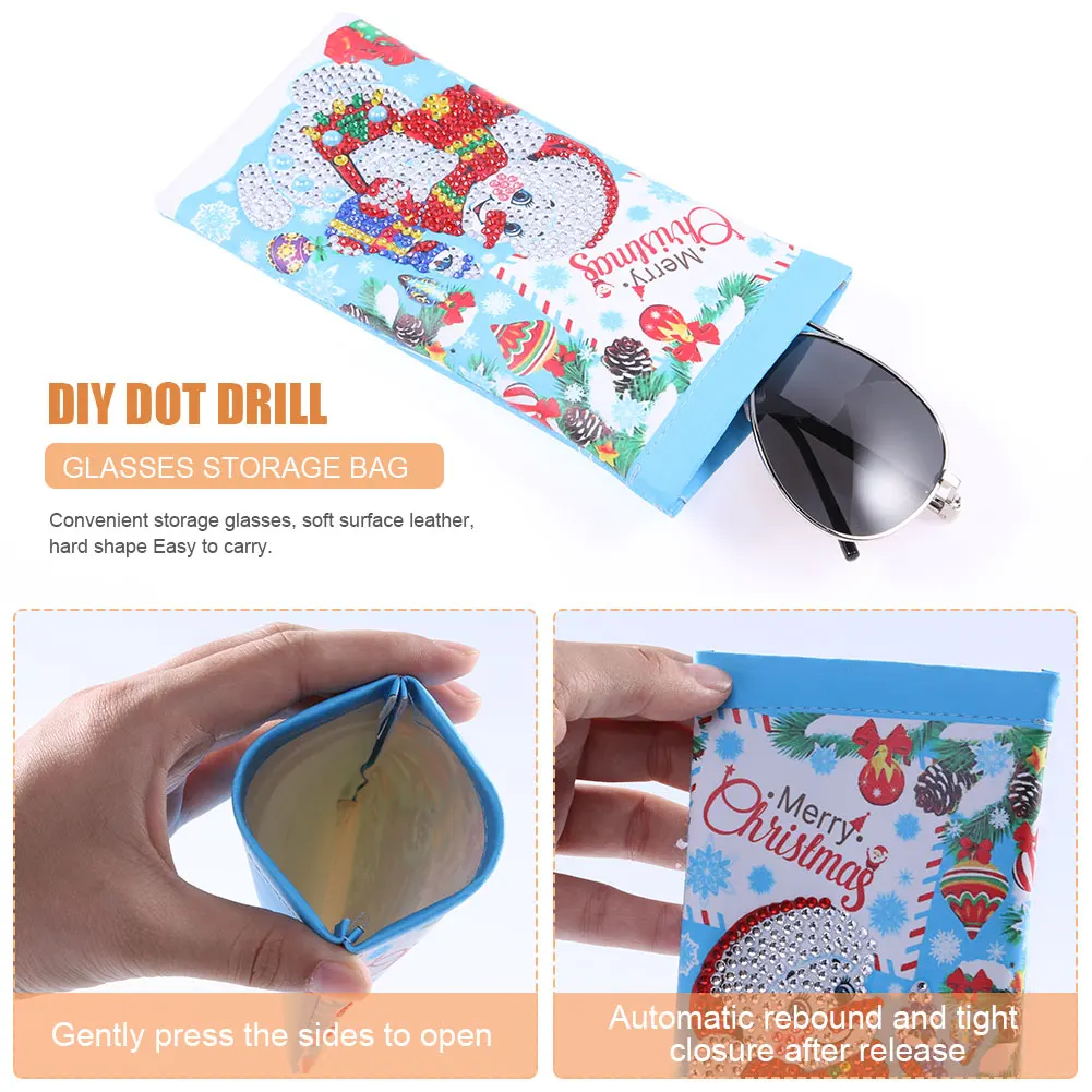 1pc DIY Diamond Painting Waterproof Sunglasses Bag Organizer Anti-Dust Storage Pouch Glasses Pouches Eyewear Case Container