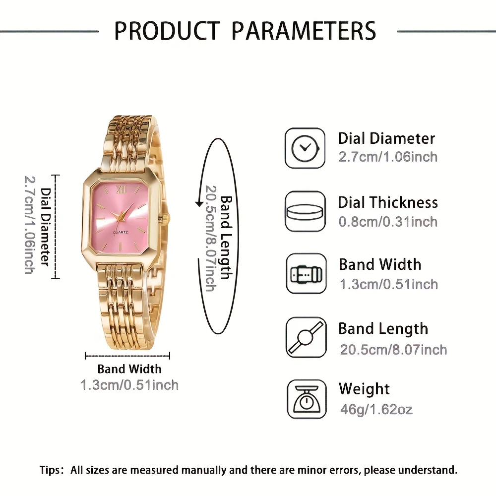 Simple and versatile square women's watch, Instagram-style steel band fashion quartz watch, trendy ladies' wristwatch image 5