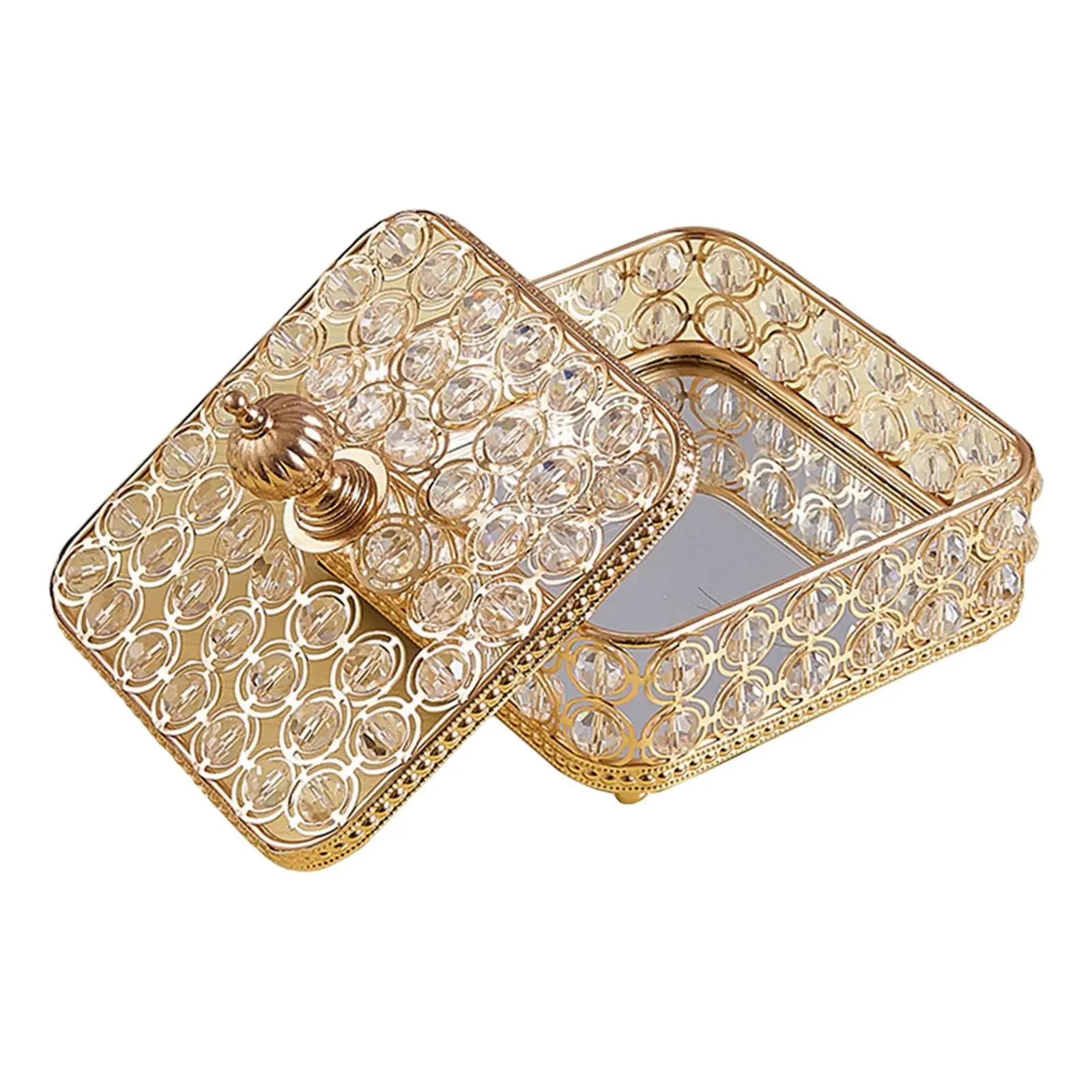 

Шкатулка для украшений с крышкой, устойчивая к царапинам, для хранения сокровищ, органайзер для мелочей, для ожерелий, колец, украшения спальни, подарки, золотистая