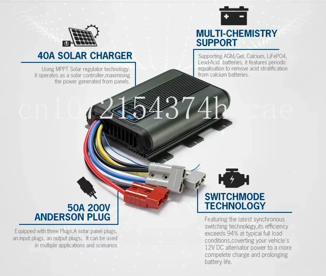 

Best sell ATEM POWER 40A 12V Solar MPPT Dual Battery System Car DC TO DC Battery Charger