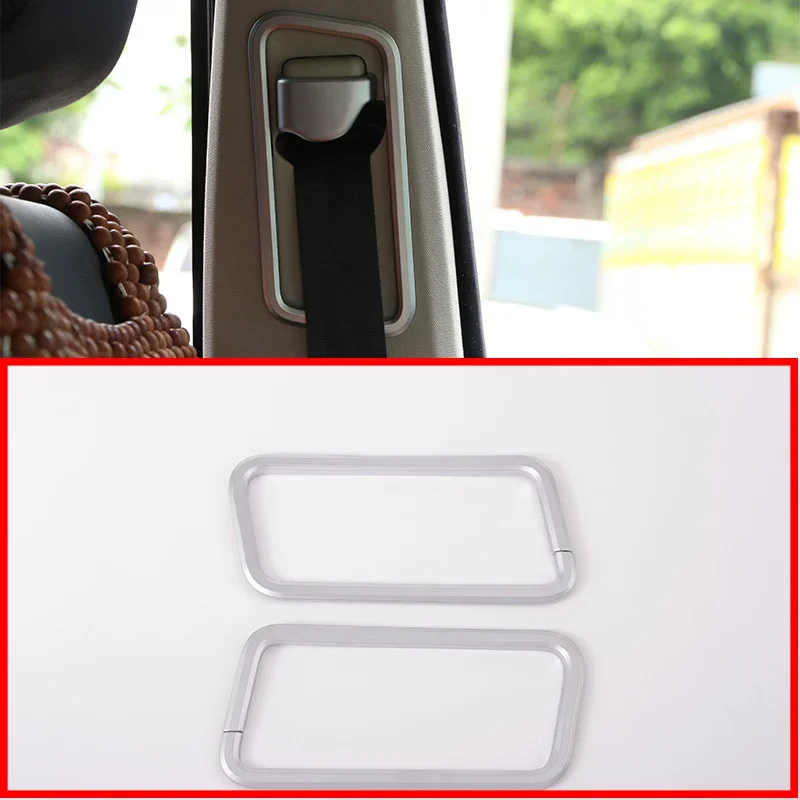 

For Land Rover Range Rover Sport Discovery 4 LR4 10-16 ABS Silver Car Front Seat Belt Frame Cover Trim Stickers Car Accessories