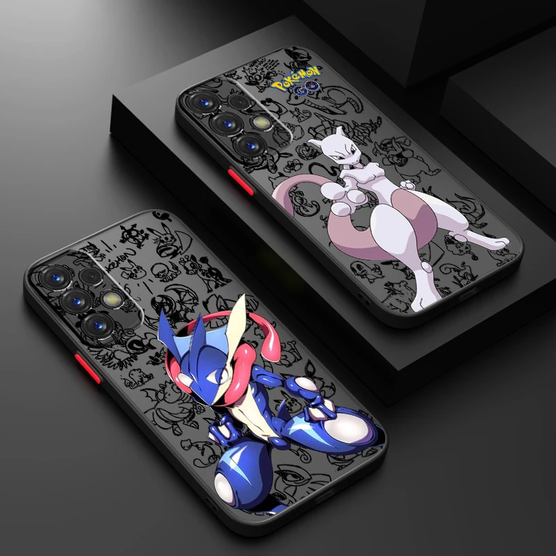 Art Pokemones M-Mewtwos Frosted Translucent For Samsung A53 A52 A33 A32 A51 A71 A21S A13 A73 A50 A22 A12 5G TPU Phone Case