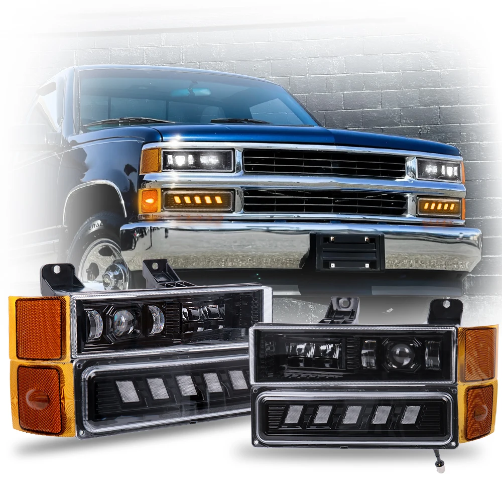 

Светодиодные фары-проекторы DOT с дальним и ближним светом, указателями поворота для Chevrolet K1500, K2500, K3500, Suburban, C1500, C2500, C3500 1994-1999 годов