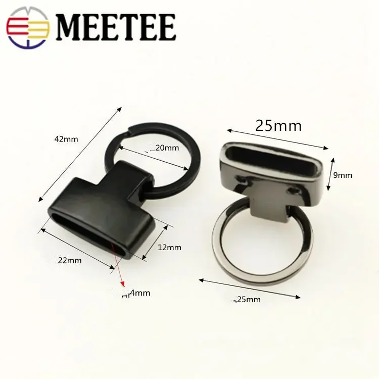 2/5Pcs 20/24mm Metal O Ring Buckles Key Hook Bag Strap Stopper Buckle Keychain Tassel Pendant Clip Clamp Keyring Screw Clasp