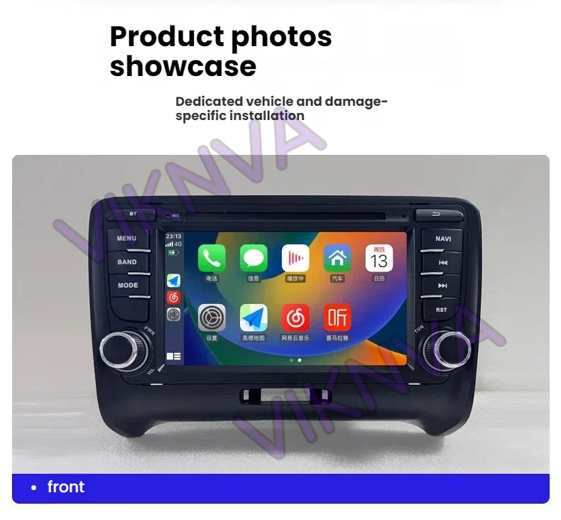 For Audi TT MK2 8J 2006-2014 Android 13 Auto Car Radio Multimedia Stereo GPS Navi Head Unit Carplay Intelligent Systems 2 Din