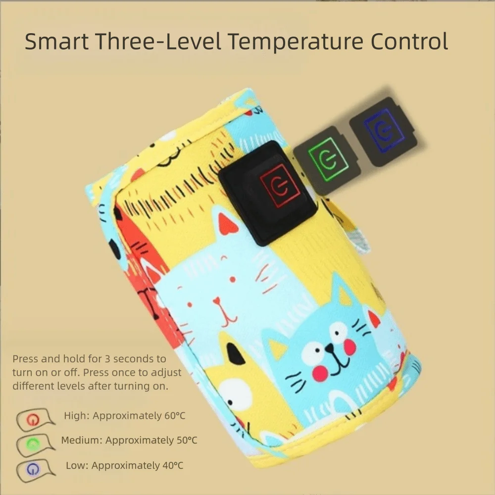 USB Powered USB Milk Warmer Insulated Design Portable Size Travel Stroller Bag Winter Use For Milk Water Nursing Bottle Warmer
