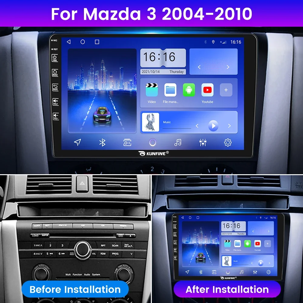 Android Car Radio For Mazda 3 2004-2010 Car Stereo 2Din Octa Core GPS Navigation Player IPS Screen Carplay Android Auto