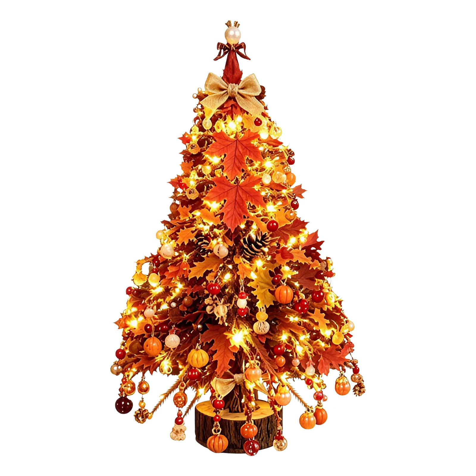 DIY Christmas Tree Making Kit with Glow Lights Handmade Bead Holiday Ornament Craft Set